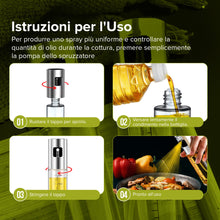 Carica l&#39;immagine nel visualizzatore di Gallery, PORTENTUM Spruzzatore Olio Spray Premium per Cucina e Friggitrice ad Aria 100ml Spray Olio Cucina Antigoccia, Oliera di Vetro con Dispenser Accessori Friggitrice Senza Olio
