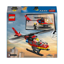 Carica l&#39;immagine nel visualizzatore di Gallery, LEGO City Elicottero dei Pompieri, Veicolo Giocattolo da Costruire con 2 Elementi Lancia-Acqua e Minifigure del Pilota Vigile del Fuoco, Giochi per Bambini e Bambine da 5 Anni, Regalo Divertente 60411