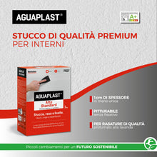 Carica l'immagine nel visualizzatore di Gallery, AGUAPLAST Alto Standard Stucco in Polvere Bianco 1 kg – Finitura Liscia per Interni (Pareti, Soffitti, Cartongesso) • Ri