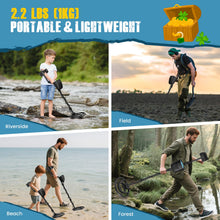 Carica l'immagine nel visualizzatore di Gallery, Metal Detector Per Bambini Adulti, Metal Detector Con 5 Modalità Di Rilevamento Con Bobina Di Ricerca Impermeabile, Lunghezza, Sensibilità E Suono Regolabili Tutte Le Modalità Metallo/Disc/PP-Modi
