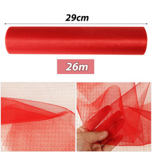 Carica l'immagine nel visualizzatore di Gallery, GEBETTER 29cm×26m Bobina Tulle Rosso Natale Laurea Rotolo Tulle per Addobbi Decorazioni Fai da Te Fiocchi Tutu Bomboniere Feste