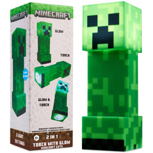 Carica l'immagine nel visualizzatore di Gallery, Get Trend Minecraft Creeper Notturna Torce Bambini, 2-in-1 Torcia e Lampada Gamer, Torcia con 3 Modalità, Alimentato Tra