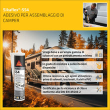 Carica l'immagine nel visualizzatore di Gallery, SIKA - Adesivo per assemblaggio camper - Sikaflex-554, Bianco - Incollaggio strutturale ad alta elasticità - Massima sta