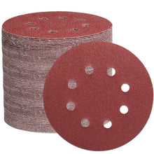 Carica l'immagine nel visualizzatore di Gallery, STEBRUAM 105 Pezzi Dischi Abrasivi 125mm, Carta Vetrata Abrasiva 8 Fori per Levigatrice Orbitale(Grana 40/60/100/150/240