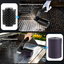 Carica l'immagine nel visualizzatore di Gallery, Spazzola elettrica senza fili, spazzola elettrica per barbecue, testina in acciaio inox max 350 giri/min, angolo regolab