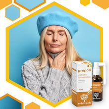 Carica l'immagine nel visualizzatore di Gallery, ERBOTECH Propoli Spray 30 ml, Tintura Madre, estratto puro al 100%, rimedio naturale per mal di gola e tosse, contribuis