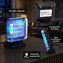 Carica l'immagine nel visualizzatore di Gallery, Simulatore TV LED Antifurto Casa, 12 LED, Timer