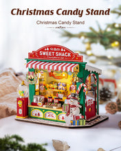 Carica l'immagine nel visualizzatore di Gallery, ROBOTIME Kit Casa delle Bambole in Miniatura DIY-Casa di Dolci di Natale, Kit Modello in Legno con Luci LED, Modellismo da Costruire Adulti, Decorazione per la Casa e Regalo di Natale