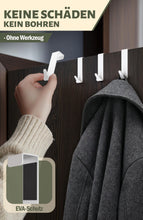 Carica l'immagine nel visualizzatore di Gallery, Menz Appendiabiti da Porta in Bianco, Set da 6 Pezzi - Gancio in Acciaio Inox - Durevole Appendi Accappatoio per Bagno, 