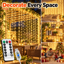 Carica l'immagine nel visualizzatore di Gallery, Ghirlanda luminosa per interni con 300 LED, 3 x 3 m, USB