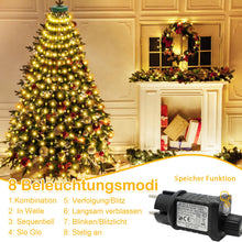 Carica l'immagine nel visualizzatore di Gallery, AGOTD Luci Albero di Natale 2,5 m, 16 Ghirlande 400 LED, Mantello 8 Modalità, Cascata per Interno Esterno, Bianco Caldo