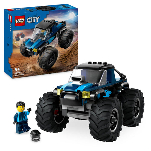 LEGO City Monster Truck Blu, Giocattolo Fuoristrada Off-Road da Costruire, Giochi per Bambini e Bambine da 5 Anni in su con Costruzioni, Regalo Divertente con Minifigure del Pilota del Veicolo 60402