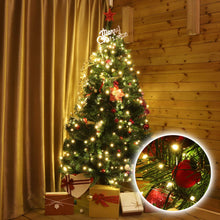 Carica l'immagine nel visualizzatore di Gallery, SALCAR Luci Albero Natale, 2M 8 Fili 280 LED Luci Decorazione Natale per Albero con Anello, 8 Modalità, Impermeabile IP44 Luminarie Natalizie Cascata per Interno Esterno, Bianco Caldo