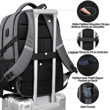 Carica l'immagine nel visualizzatore di Gallery, Zaino per computer portatile uomo, grande lavoro, 17,3 pollici, scuola, porta ricarica USB, business, viaggi