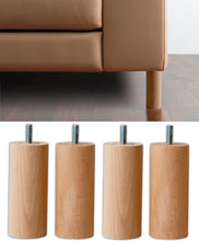 Carica l'immagine nel visualizzatore di Gallery, IPEA 4x Piedini in Legno per Mobili e Divani - Altezza 140 mm – [ DESIGN MINIMAL ED ELEGANTE ] - Set di 4 Piedi in Legno
