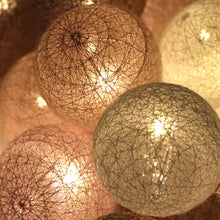 Carica l'immagine nel visualizzatore di Gallery, TRONJE Ghirlanda Luminosa con 20 LED Sfere di Cotone Ø6 cm - 3,8 m Fata Luci a Batteria - Catene a Palline Luminose con 