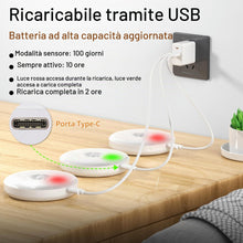 Carica l'immagine nel visualizzatore di Gallery, 6 Luci Notturne con Sensore di Movimento, Luce LED Ricaricabile USB, Illuminazione per Armadio, 3 Modalità, Sensore di M