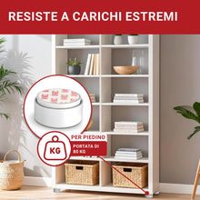 Carica l'immagine nel visualizzatore di Gallery, LouMaxx Piedini per Mobili Adesivi Regolabili in altezza Ø 55,5 mm – Piedini Mobili Bianchi Altezza Regolabile – Rialzi 
