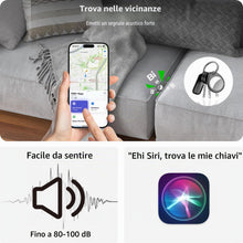 Carica l'immagine nel visualizzatore di Gallery, QCOQ® Tracker Tags 4 Pezzi Noir Compatibile con Apple Dov’è App (solo iOS)