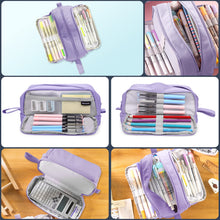 Carica l&#39;immagine nel visualizzatore di Gallery, Eucomir Astuccio 3+1 Scomparti Bambina Ragazzo, Astuccio Scuola Elementare Astuccio Grande Astuccio Portapenne Astuccio Ragazza Scuola Media, Viola