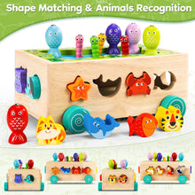 Carica l'immagine nel visualizzatore di Gallery, Giochi Montessori 2 Anni | 6 in 1 Magnetici di Pesca in Legno Abilità Motorie Giocattoli Educativi | Giochi per Bambini 