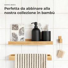 Carica l'immagine nel visualizzatore di Gallery, Porta Asciugamani Bagno Adesivo Senza Forare in Legno di Bambù 38 cm