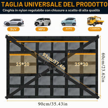 Carica l'immagine nel visualizzatore di Gallery, Rete Bagagliaio Auto, 90 × 65 cm Rete Portaoggetti Auto, Rete Elastica con Cinghie Incrociate Regolabili e 3 Tasche con 