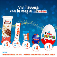 Carica l'immagine nel visualizzatore di Gallery, Kinder Tombola - 23 Snack Dolci al Cioccolato Assortiti con Cartelle e Tabellone Idea Realo e per Feste in Avvento, a Natale e Capodanno, 205 grammi