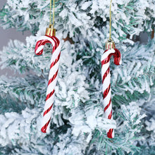 Carica l'immagine nel visualizzatore di Gallery, HERZWILD 12 decorazioni per albero di Natale a forma di bastoncini di zucchero, decorazioni palline natalizie (bianco-rosso)