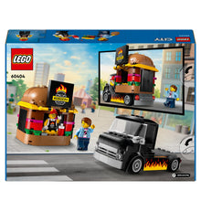 Carica l&#39;immagine nel visualizzatore di Gallery, LEGO City Furgone degli Hamburger Giocattolo, Veicolo da Costruire per Bambini e Bambine da 5 Anni in su, Camion Food Truck con Accessori per Cucinare e 2 Minifigure, Regalo Divertente 60404
