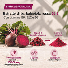 Carica l'immagine nel visualizzatore di Gallery, Barbabietola Rossa Integratore – Estratto 25:1 – 15.000 mg – Ossido Nitrico