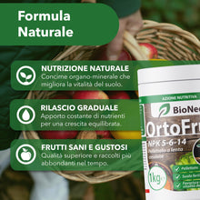 Carica l'immagine nel visualizzatore di Gallery, OrtoFruit – Concime Organo-Minerale Pellettato NPK 5-6-14 Biologico | Nutrizione Naturale e Graduale | Per Orto, Fruttet