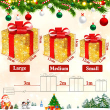 Carica l'immagine nel visualizzatore di Gallery, Vautvis 3 Scatole Luminose Natalizie, Regalo Con Decorazione LED, Luci Natalizie per Casa