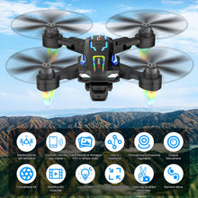 Carica l'immagine nel visualizzatore di Gallery, Drone Pieghevole con Telecamera 4K, GuKKK Brushless Motore Droni con 2 Telecamere, Quadcopter RC FPV WiFi Fotocamera Evi