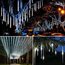 Carica l'immagine nel visualizzatore di Gallery, BrizLabs Luci Della Pioggia di Meteore, 10 Tubi 240 LED Luci Natale Esterno Impermeabile IP44 Catena Luminosa LED per Natalizie Albero del Giardino Festa di Nozze Interno Decorazione, Bianco Freddo