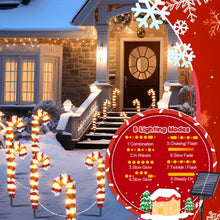 Carica l'immagine nel visualizzatore di Gallery, VEEKAY 12 Pezzi Natalizie Luce Solare per Esterni,8 Modalità Impermeabile Natale Luci,Luci Solari di Natale Candy,Forma 