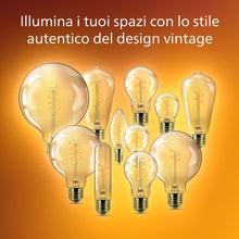 Carica l'immagine nel visualizzatore di Gallery, Philips Vintage Amber Spiral ST64 Bulb, Dimmable, Flicker-Free, EyeComfort, 270 Lumen, Flame (1800 K), 3.1 W=25 W, E27 B