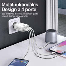 Carica l'immagine nel visualizzatore di Gallery, Caricatore USB, 4 Porte Caricatore USB da Muro 40W QC 3.0 Carica Rapida CaricabatterieUSB Multiplo Alimentatore PresaUSB per iPhone 15 14 13 12 11 X, Samsung Galaxy S21 S20 A71 A51, Xiaomi, Huawei
