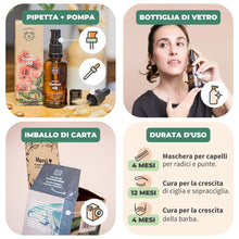 Carica l&#39;immagine nel visualizzatore di Gallery, Bionoble Olio di Ricino Biologico 50ml - 100% Puro, Naturale, Pressato a Freddo - Ciglia, Sopracciglia, Capelli, Barba, Unghie - Vegan Castor Oil - Bottiglia di Vetro + Pipetta + Pompa