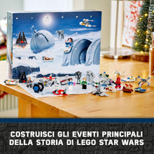 Carica l&#39;immagine nel visualizzatore di Gallery, LEGO Star Wars Calendario dell&#39;Avvento 2024, Giocattolo da Collezione con 18 Modellini e 6 Personaggi tra cui la Principessa Leia e Luke Skywalker, Giochi per Bambini da 6 Anni, Regalo di Natale 75395