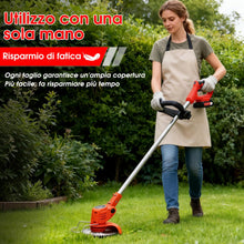 Carica l'immagine nel visualizzatore di Gallery, OUTIGO Decespugliatore a Batteria, Decespugliatore Elettrico a Batteria, dotato di 2 batterie e 4 lame, Tosaerba a batte