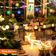Carica l'immagine nel visualizzatore di Gallery, Kawaya Colorato Natale Catene Luminose 8M per Esterni Giardino Luci Impermeabile con LED Lampadine Catena Luminosa Ester