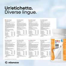 Carica l'immagine nel visualizzatore di Gallery, Vitamaze® Vitamina B Complex Alto Dosaggio, 180 Compresse Vegan de Vitamine B con Biotina, Acido Folico, Vitamina B12, V