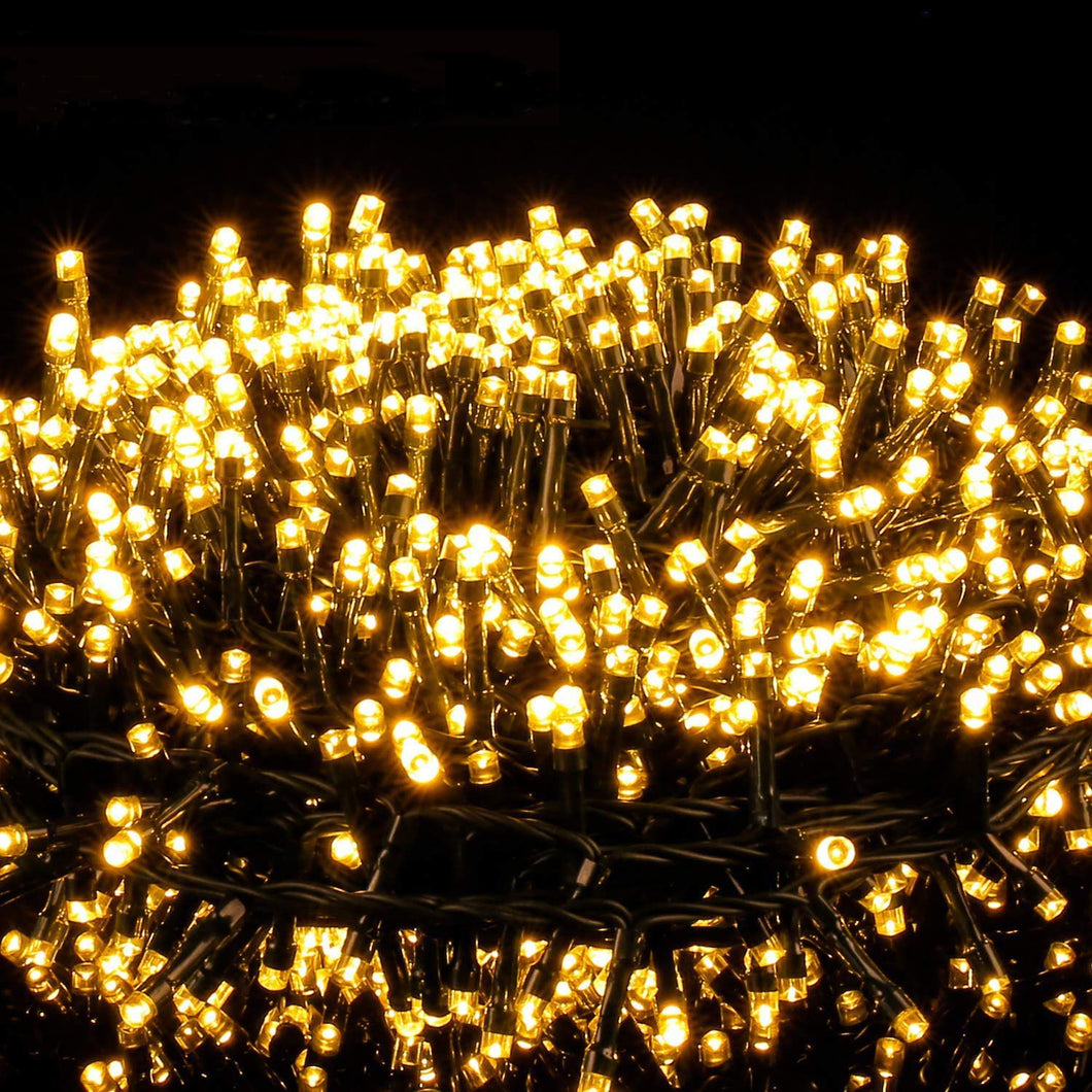 Avoalre Luci di Natale 1000 LEDs 25M, Catena Luminosa 8 Modalità Impermeabile IP44 Luci Albero di Natale Decorative per Interno Esterno Natale Atmosfera Romantica Camera Festa Nozze, Bianco Caldo
