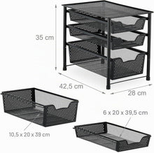 Carica l'immagine nel visualizzatore di Gallery, Relaxdays Scaffale Portaspezie con Cassetto, Organizer da Tavolo da Cucina o Scrivania Ufficio, HLP 35x28x42,5 cm, Nero