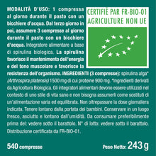 Carica l'immagine nel visualizzatore di Gallery, SPIRULINA BIO PURA 1500 mg | 540 Compresse | 6 Mesi di Scorta | Nutrimea