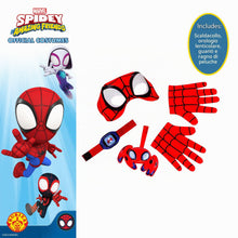 Carica l'immagine nel visualizzatore di Gallery, Rubies Marvel Ufficiale - Kit per bambini, costume SPIDEY &amp; i suoi amici, 4 accessori Spider Man con orologio, maschera,