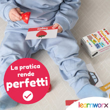 Carica l'immagine nel visualizzatore di Gallery, Flashcards Prime Parole | Learnworx Flashcard per Bambini 1-3 Anni | 101 Carte Prime Parole | Sviluppo Linguaggio | +12 