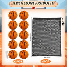 Carica l'immagine nel visualizzatore di Gallery, 12 Pezzi di Pallina Antistress, Mini Palline Sportive Antistress da Basket