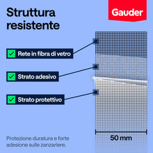 Carica l'immagine nel visualizzatore di Gallery, GAUDER Nastro riparazione zanzariere (1 m x 50 mm - nero)